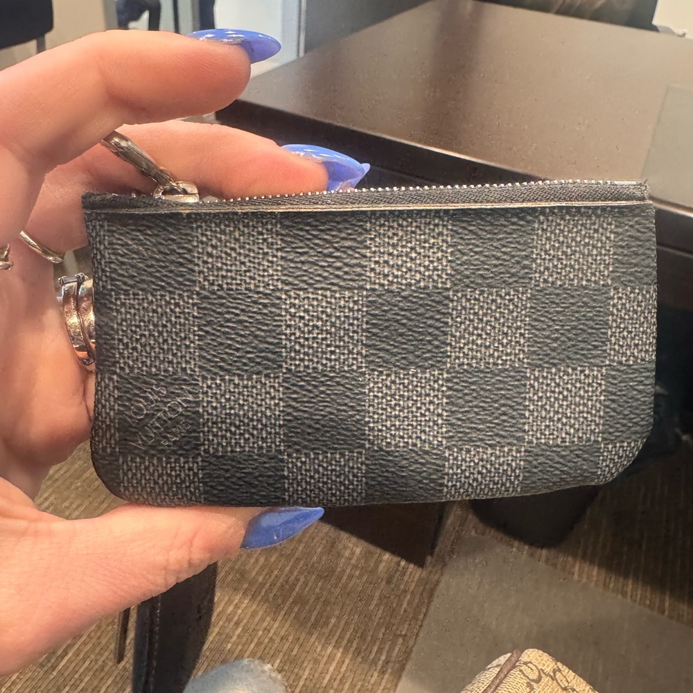 Checkered Black and Gray Coin Pouch